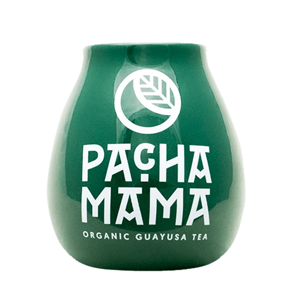 Tasse à maté en céramique verte avec logo Pachamama 350 ml