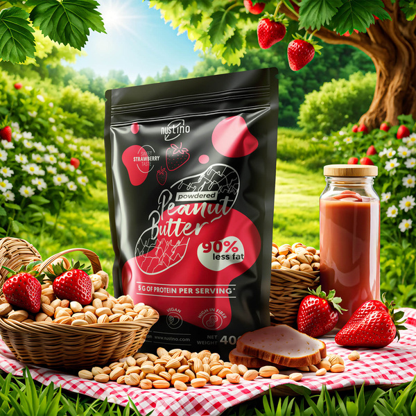 Nustino - Beurre d'Arachide en Poudre - Fraise 400 g