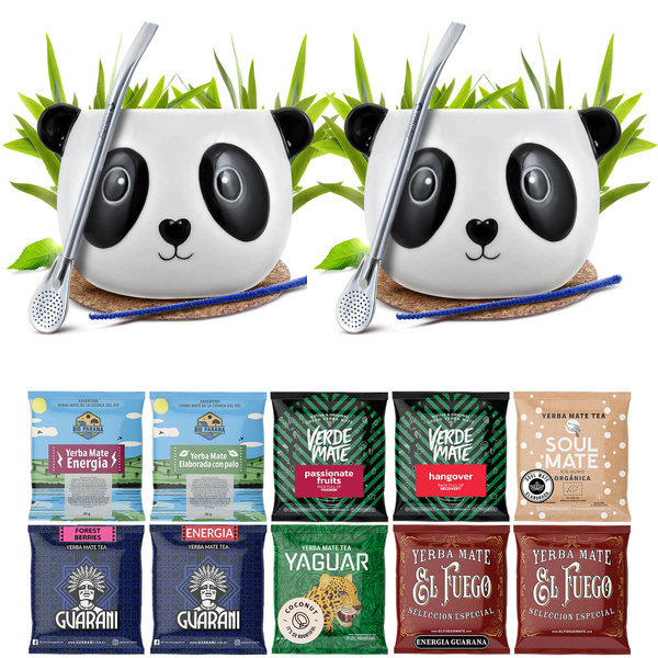 Yerba Maté Set POUR DEUX Calebasse Bombilla