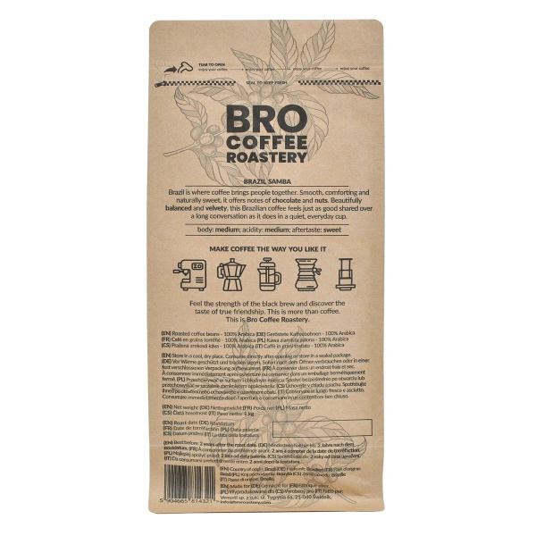 Bro Coffee Roastery – Café en grains Brazil Samba Premium 1 kg