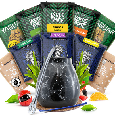 Set de démarrage de Yerba Maté Calebasse Bombilla 10x50g