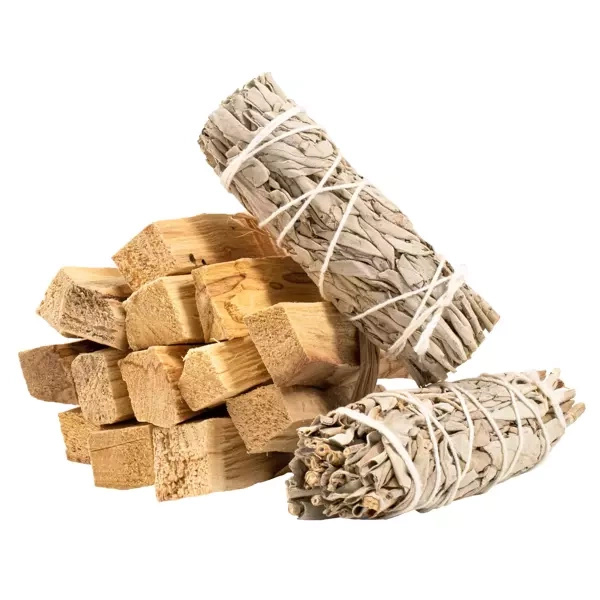 2 x rouleau de sauge blanche + Palo santo 200g set