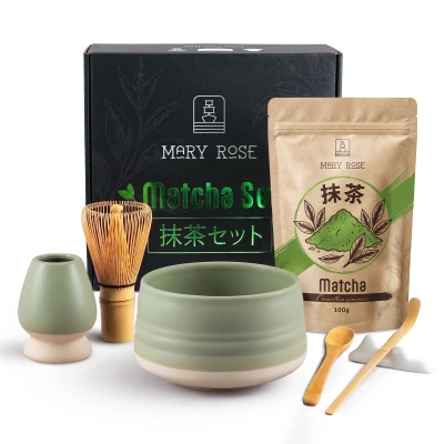 Coffret cadeau : matcha + matchawan + accessoires en bambou
