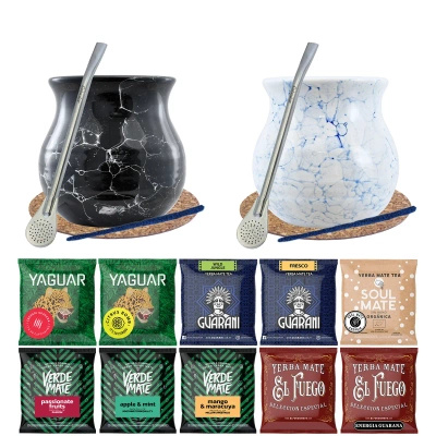 Set de Maté : 2x Calebasse + 2x Bombilla 10 x 50g