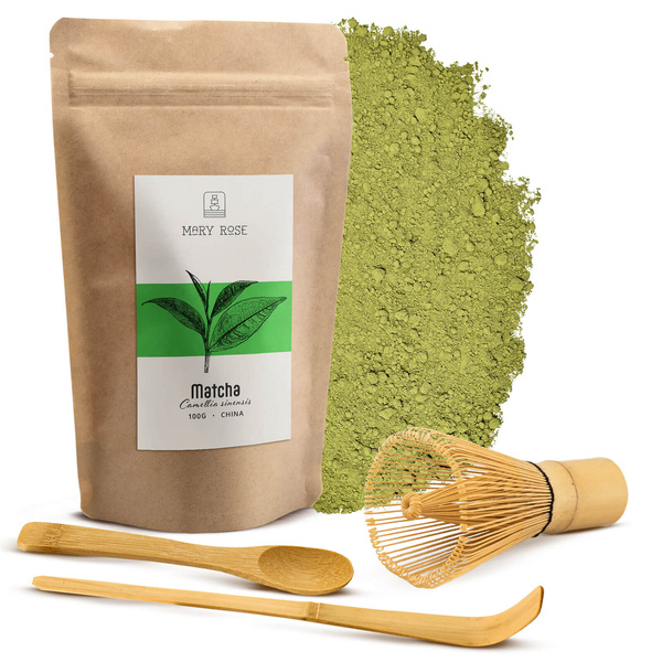 Set Matcha traditionnel 100g + Chasen + Chashaku