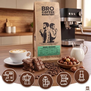 Bro Coffee Roastery – Café en grains Brazil Mogiana Premium 1 kg