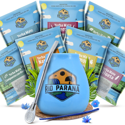 Yerba Maté Rio Parana 7x50g set d'échantillons + accessoires