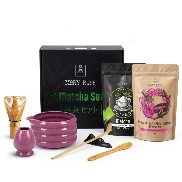 Coffret cadeau pour Matcha Latte coloré : Matcha + Pink Matcha + accessoires