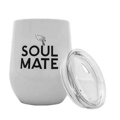 TermoLid – tasse isotherme pour yerba maté avec couvercle – Soul Mate (blanc) – 350 ml