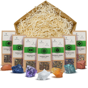 Set ésotérique : 7 thés des chakras + 7 pierres - coffret cadeau