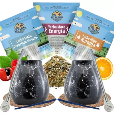 Set de Maté POUR DEUX Calebasse + Bombilla