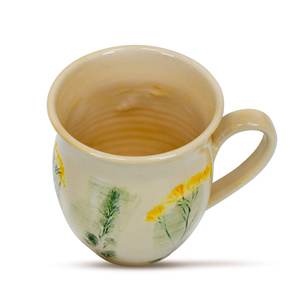 Tasse en céramique Flora Yellow 350 ml – Série Crater