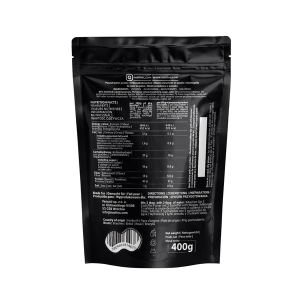 Nustino - Beurre d'Arachide en Poudre - Fraise 400 g