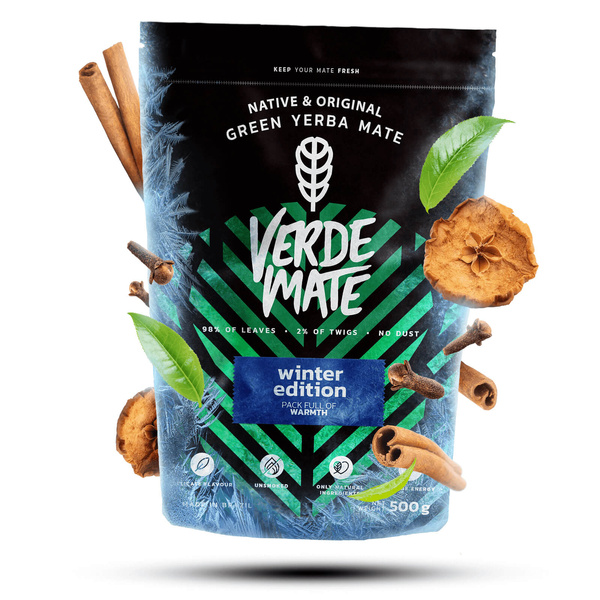 Coffret cadeau de Noël yerba mate Verde Mate Winter Edition 500g + calebasse et bombilla
