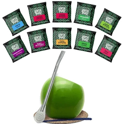 Set Mate Green Bombilla + Matero 10x50g