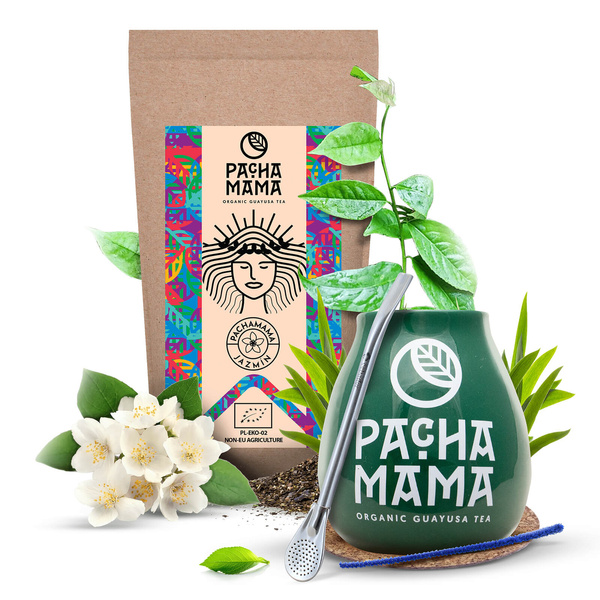 Set de Guayusa Pachamama Jazmín 100g + Calebasse + Bombilla