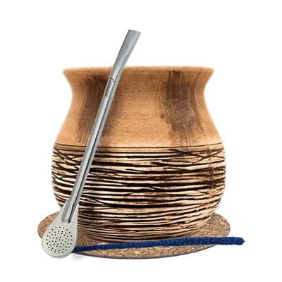 Set une calebasse  + Bombilla 19cm