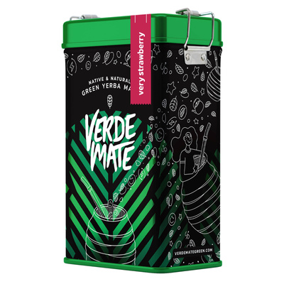 Yerbera – Boîte en métal + Verde Mate Green Very Strawberry 0,5 kg