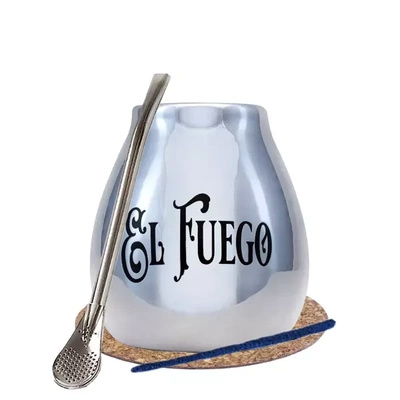 Yerba Mate BIG calebasse argent bombilla El Fuego