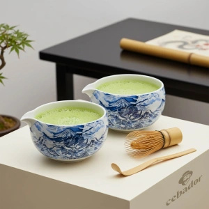 Coffret cérémonial pour préparer le thé matcha : matcha BIO japonais 30g + accessoires