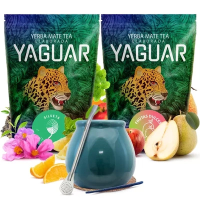 Yaguar yerba maté set céramique calebasse bombilla