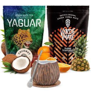 Verde Mate Yaguar yerba maté set céramique calebasse Coconut bombilla