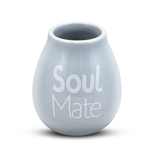 Calebasse en céramique grise avec logo Soul Mate - 350 ml