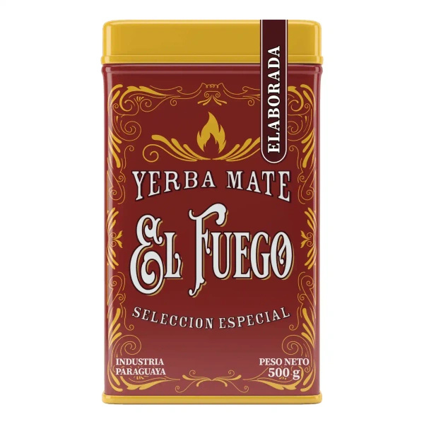 Yerbera – Boîte en métal + El Fuego Elaborada 0,5 kg
