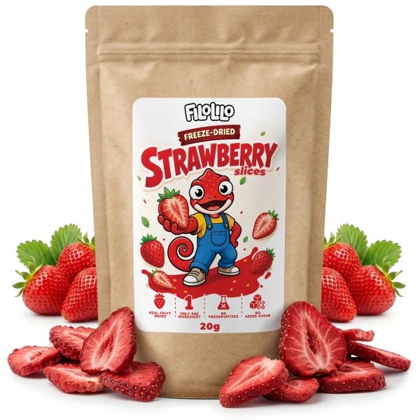 FiloLilo – Fraises lyophilisées en tranches 20 g