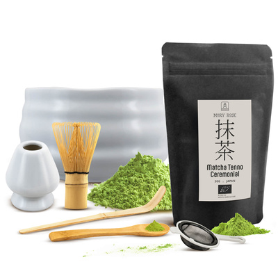 Coffret cérémonial pour préparer le thé matcha : matcha BIO japonais 30g + accessoires