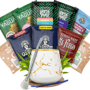 Coffret Yerba Maté : échantillons 10x50g Calebasse + Bombilla