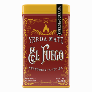 Yerbera – Boîte en métal + El Fuego Energia Guarana 0,5 kg