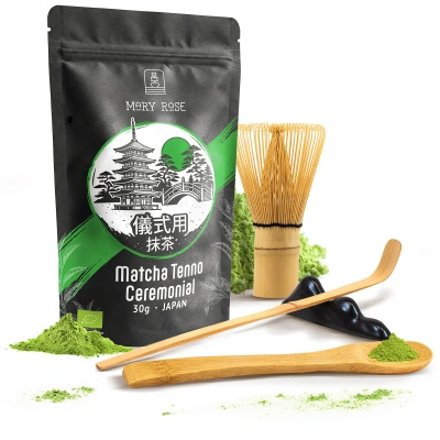 Coffret cérémonial pour préparer le thé matcha : matcha BIO japonais 30g + accessoires