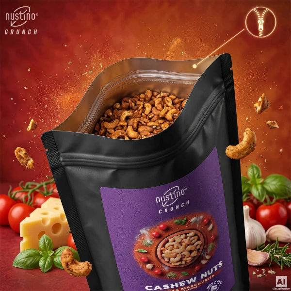 Nustino Crunch – Noix de cajou grillées – Pizza Margherita Flavour 200 g