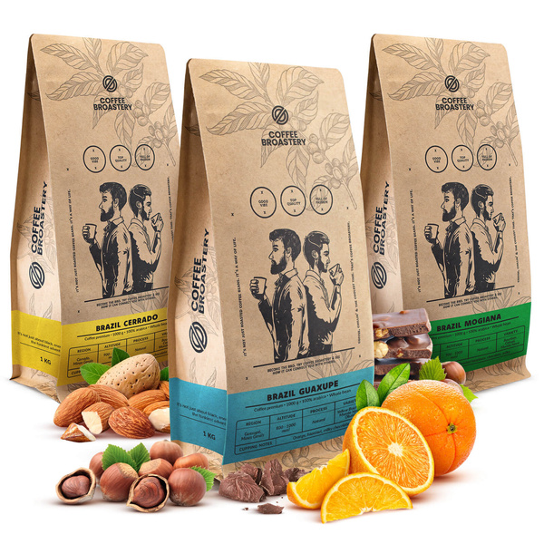 Set de Bro Coffee Roastery Brazil Samba + Brazil Guaxupe + Brazil Cerrado 3x1kg (3kg)