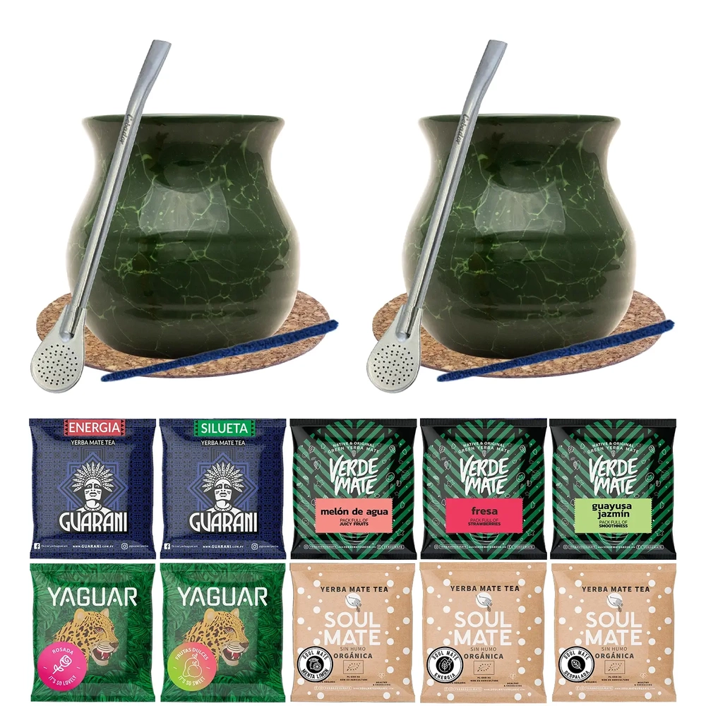 Set pour Deux 10x50g Yerba Mate Bombilla une calebasse