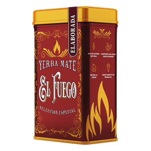 Yerbera – Boîte en métal + El Fuego Elaborada 0,5 kg