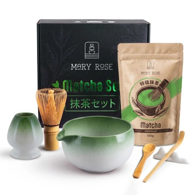 Coffret cadeau : matcha premium + matchawan + accessoires en bambou