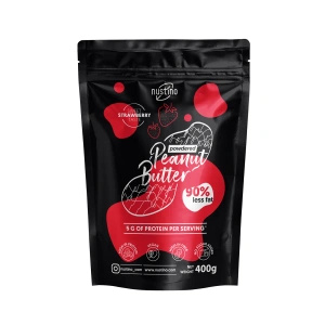 Nustino – Beurre de cacahuète en poudre – Strawberry (sans sucre ajouté) 400 g