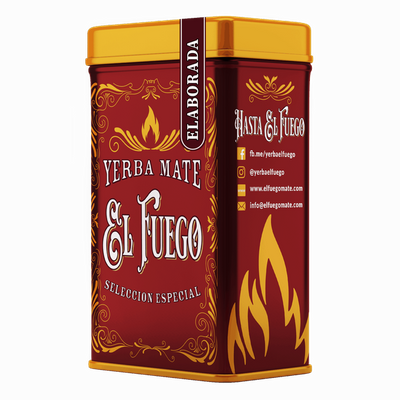 Yerbera – Boîte en métal + El Fuego Elaborada 0,5 kg