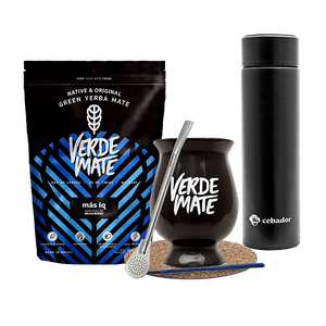 Set Yerba Verde Mate MAS IQ 500g un thermos une calebasse