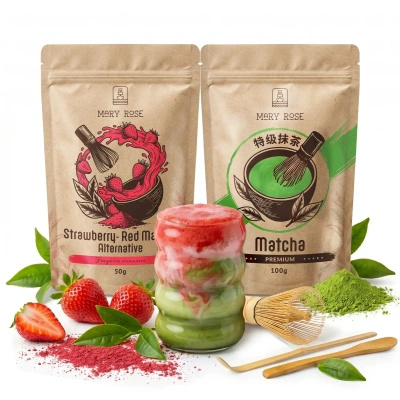 Kit pour Matcha Latte coloré : Matcha + Red Matcha + accessoires