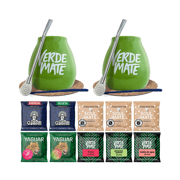 Set Yerba Verde Mate Green une calebasse Bombilla 10x50