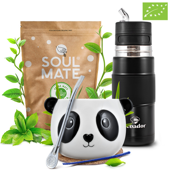 Set de Maté Soul Mate Elaborada 500g 0,5kg Yerbomos + Calebasse + Bombilla