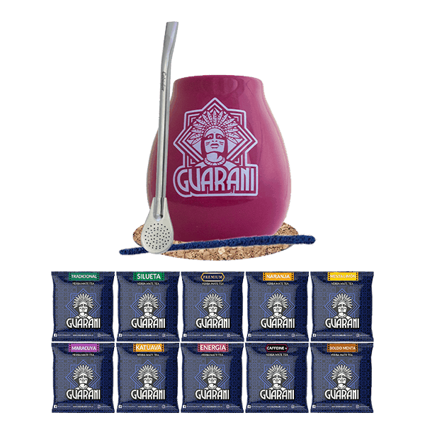 Set de Maté : Calebasse + Bombilla + Échantillons 10x50g