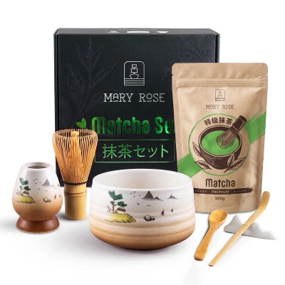 Coffret cadeau : matcha premium + matchawan + accessoires en bambou
