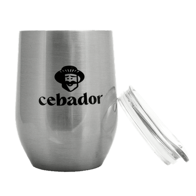 TermoLid – tasse isotherme pour yerba maté avec couvercle – Cebador (argenté) – 350 ml