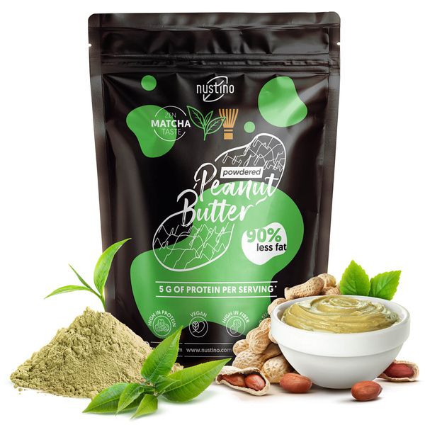 Ensemble de beurre de cacahuète en poudre Nustino : Raspberry + Salted Caramel + Matcha 3x400g
