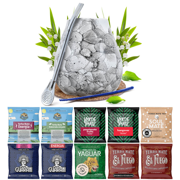 Yerba Maté 10x50g 500g set d'échantillons + accessoires