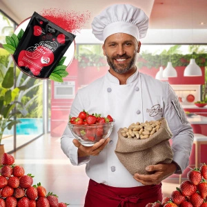 Nustino – Beurre de cacahuète en poudre – Strawberry (sans sucre ajouté) 400 g